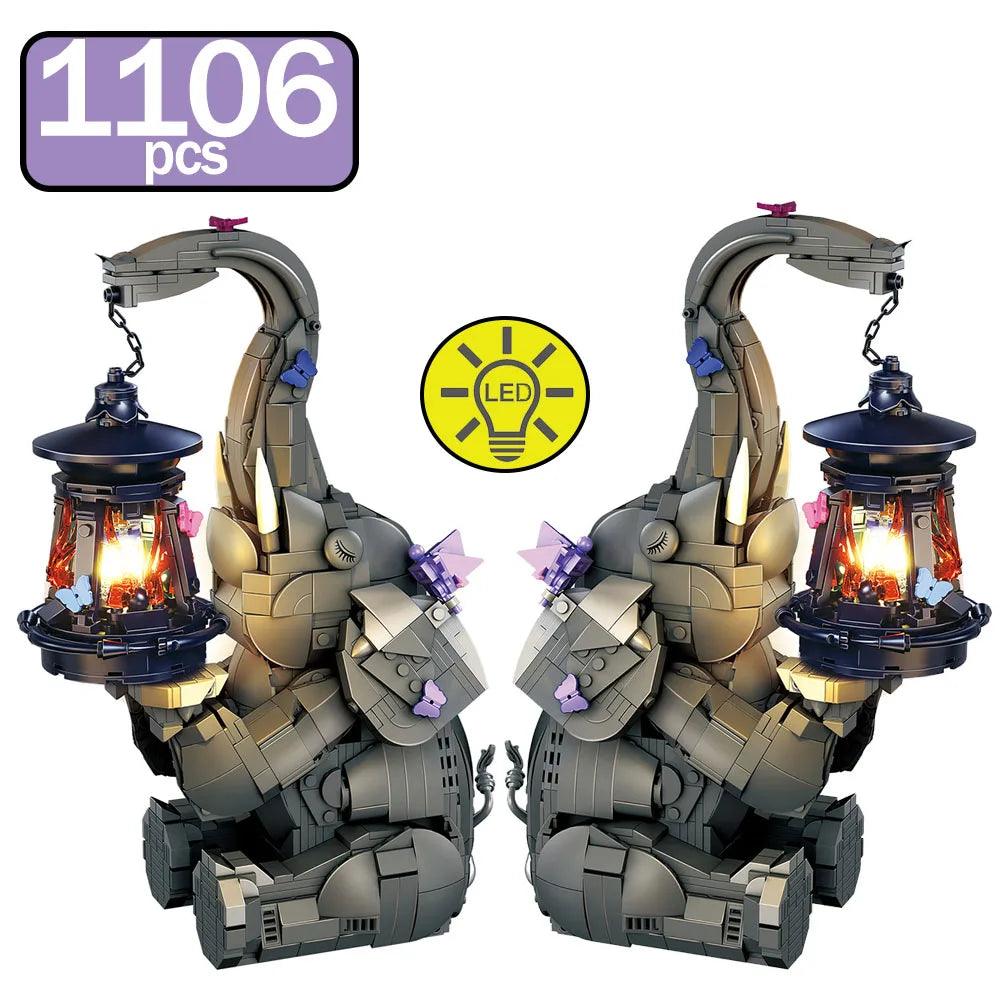Elephant Blocks Set | 1106 Pcs Night Light | Toylandeu™