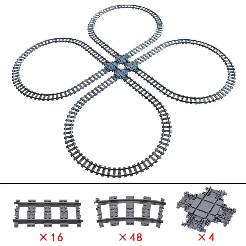 Lego Compatible Flexible Train Tracks Building Set For Kids - ToylandEU