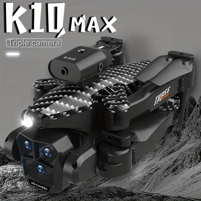 New K10 Max RC Drone HD Triple Camera Optical Flow Positioning - ToylandEU