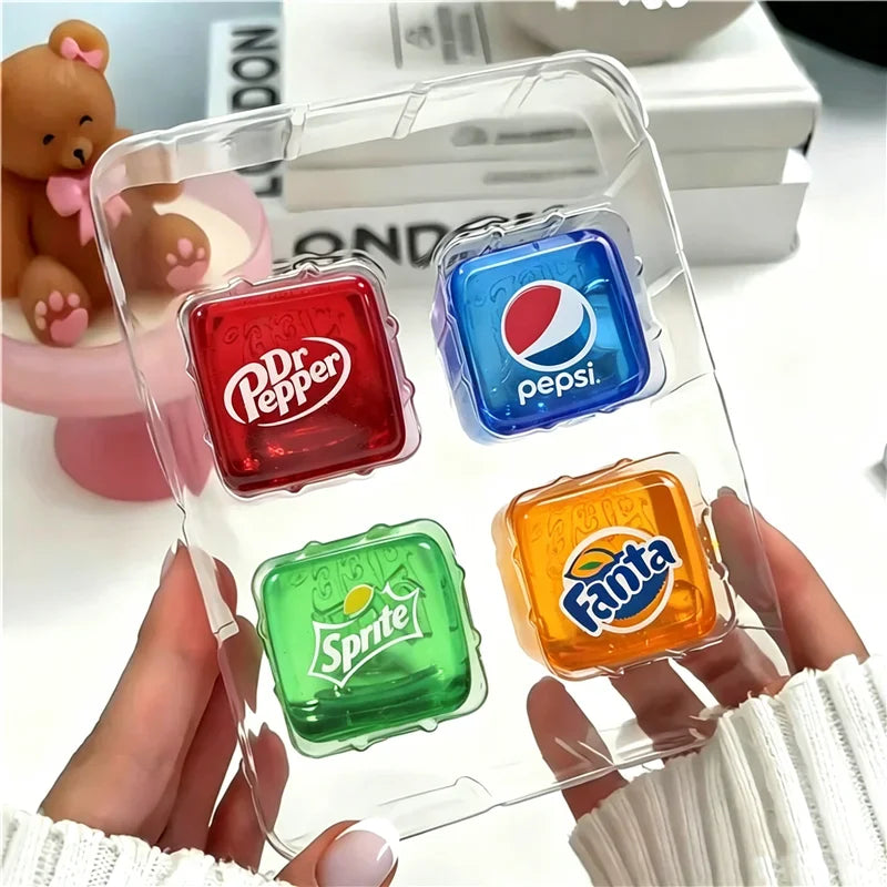 Sensory Fidget Cubes | 4 Pack Clear Ice | Non Toxic Soft Squish | Teen