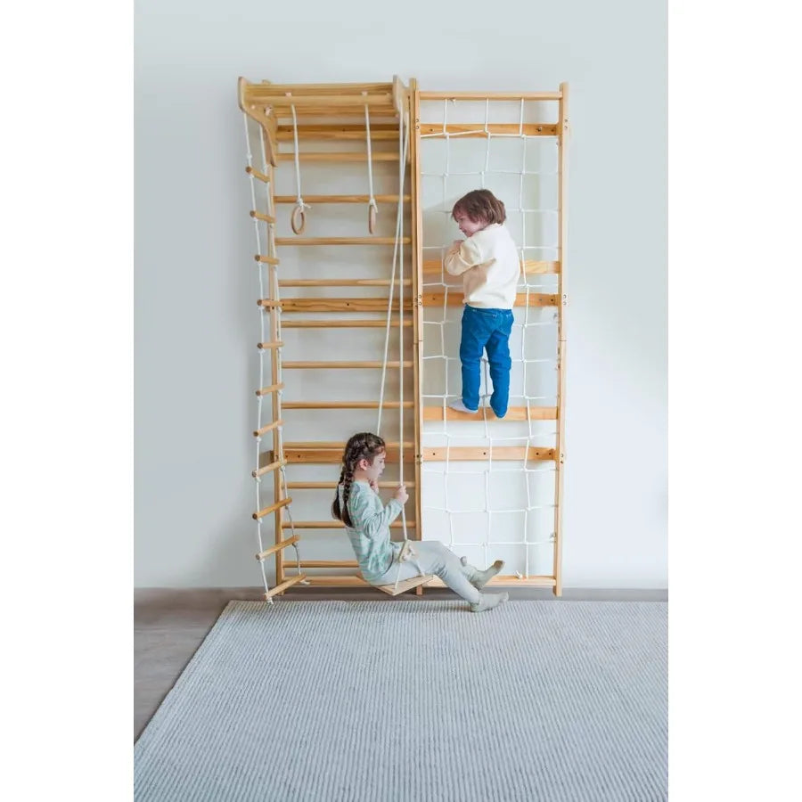 5-In-1 Swedish Ladder Wall Gym Indoor Jungle Gym For Kids