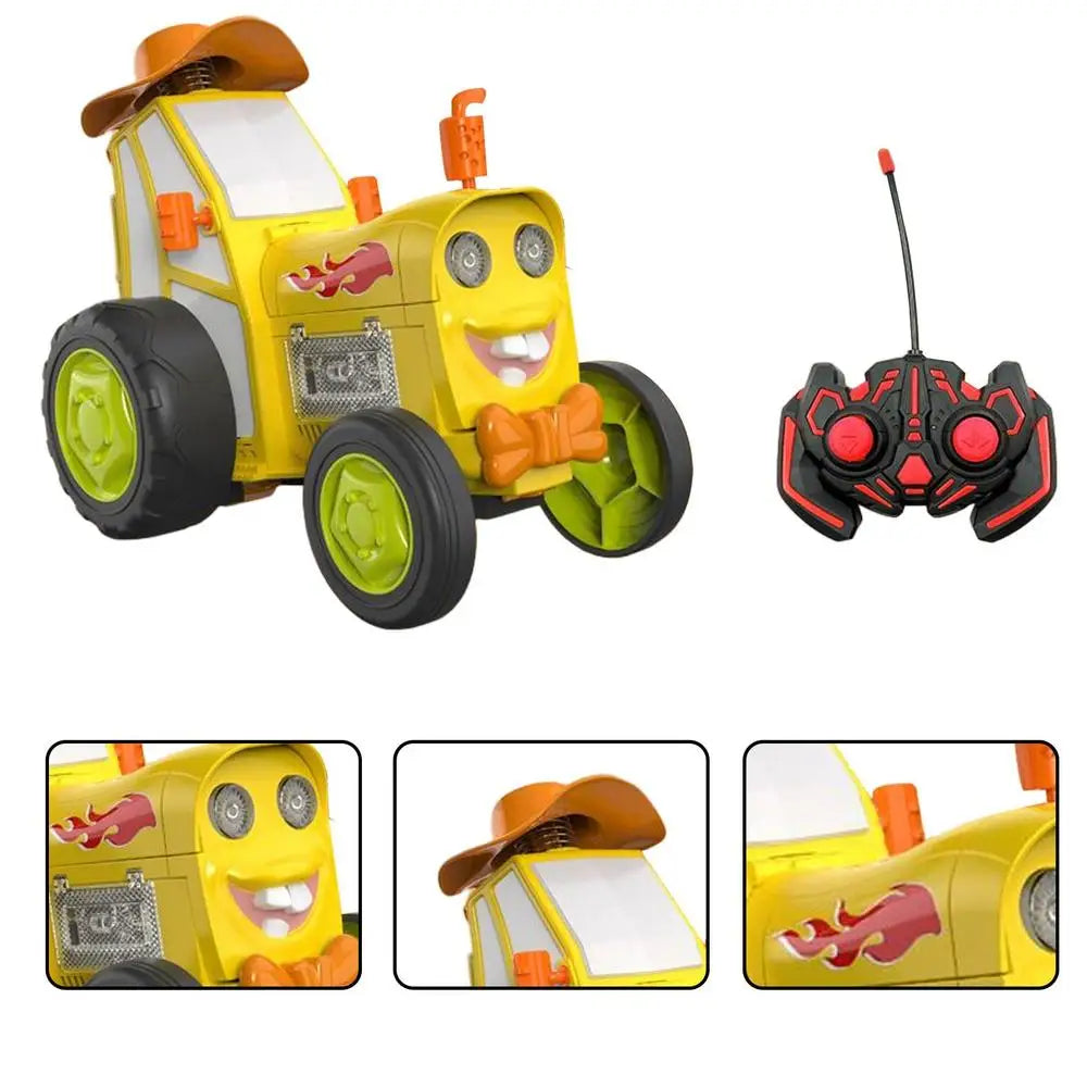 RC Rechargeable Stunt RC Car Toy with Music and Lights - Jumping Dancing Car for Kids Aged 3+