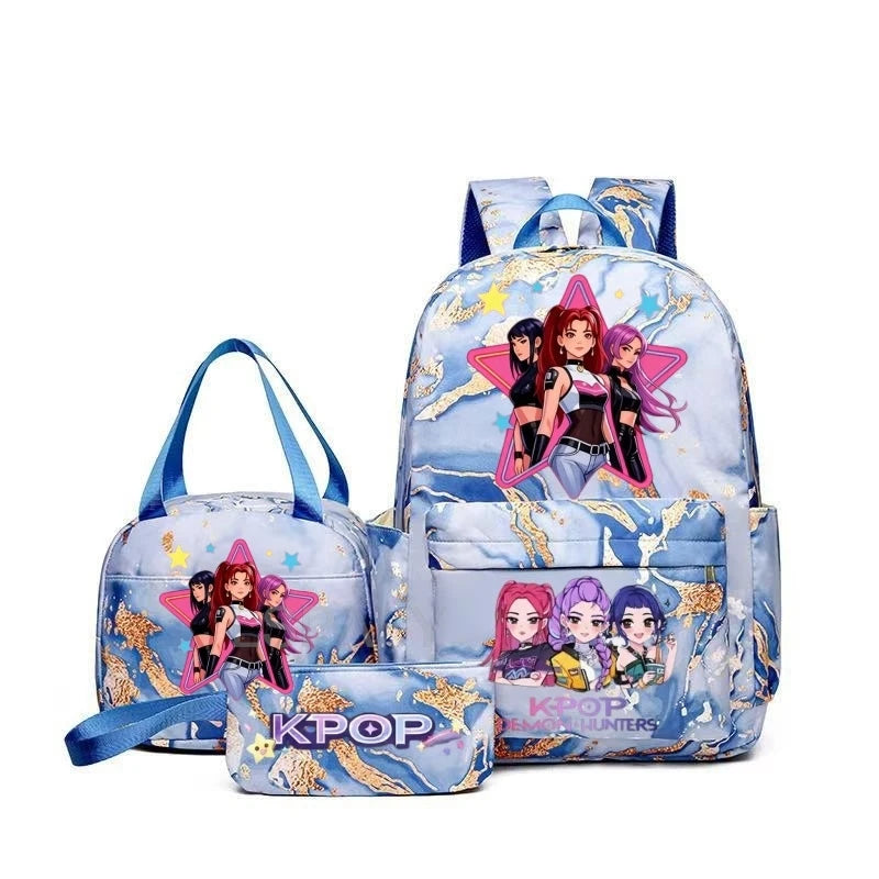 Pink Demon Hunter Backpack For Teens With Durable School Bag