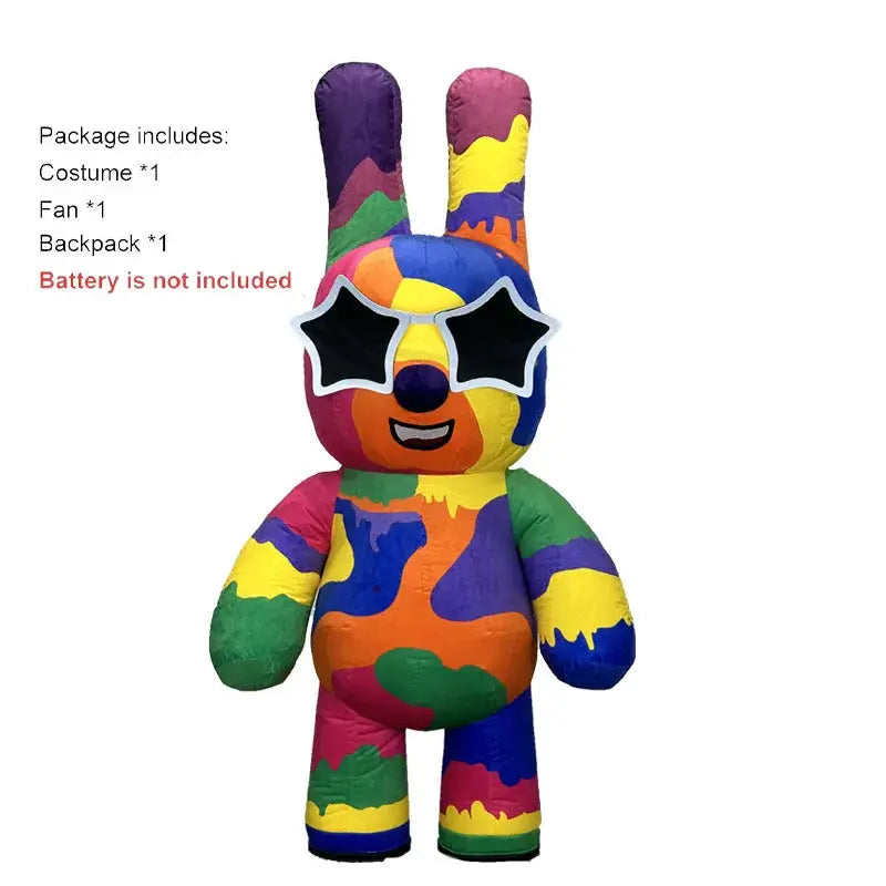 SAYGO Inflatable Colorful Rabbit Bear Plush Costume Adult Male Female Cosplay Halloween Mascot Party Costume Mascot - ToylandEU