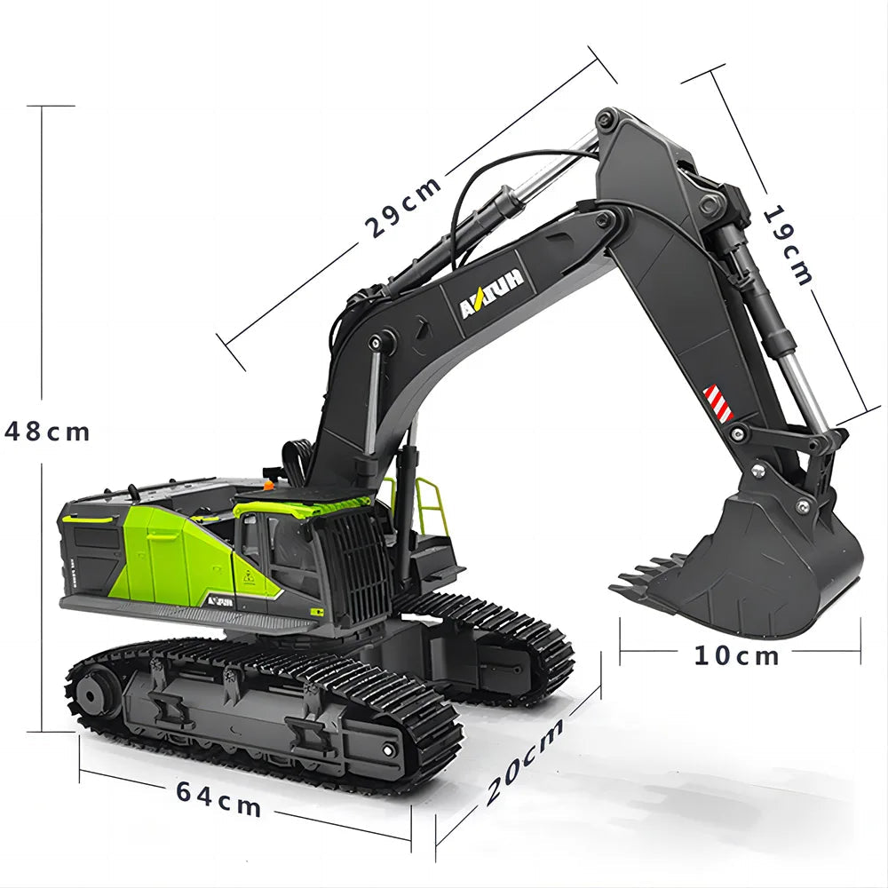 RC Excavator  1593 - 1:14 Scale Alloy Construction Truck with 22CH Simulation - ToylandEU