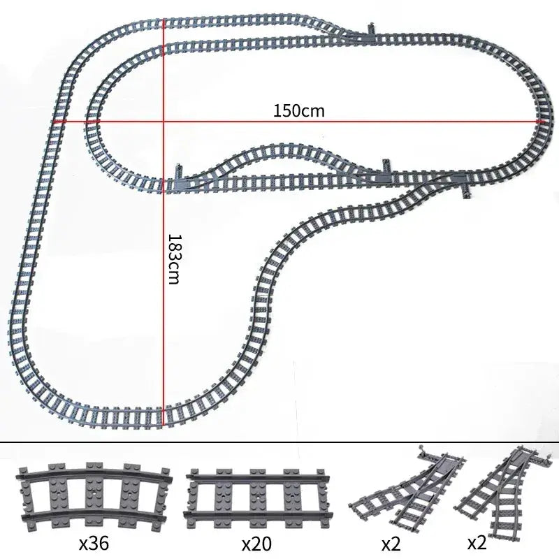 City Train Tracks Flexible Sets For Lego Compatible Bricks - ToylandEU