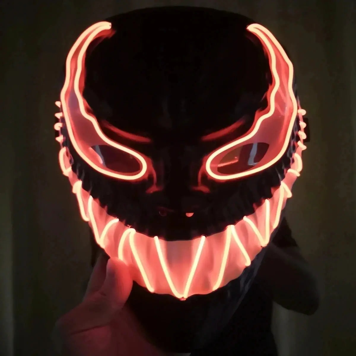 Superhero Design Luminous Led Neon Cosplay Venom Movie Mask Halloween Horror Glowing Masquerade Carnival Party Costume Decoratio - ToylandEU