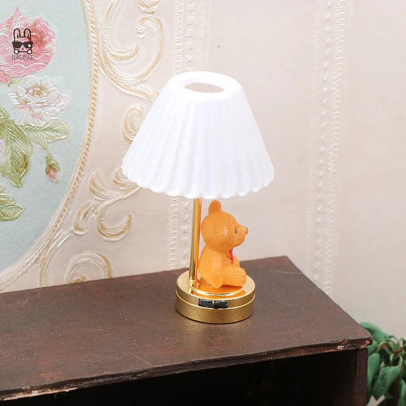 Miniature Bear Table Lamp | Led Lighting | Metal Frame | 12 Scale Collectors