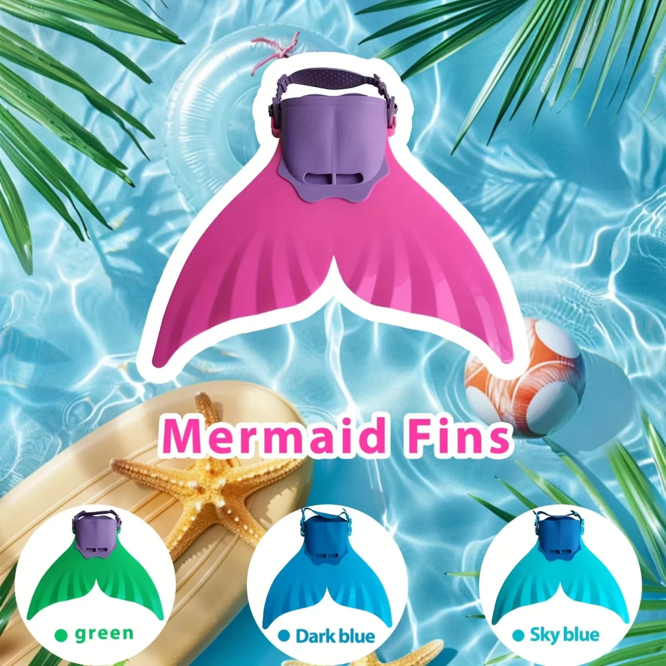 Kids Mermaid Fin Monofin | Silicone Fins | Two Types Included | Pink