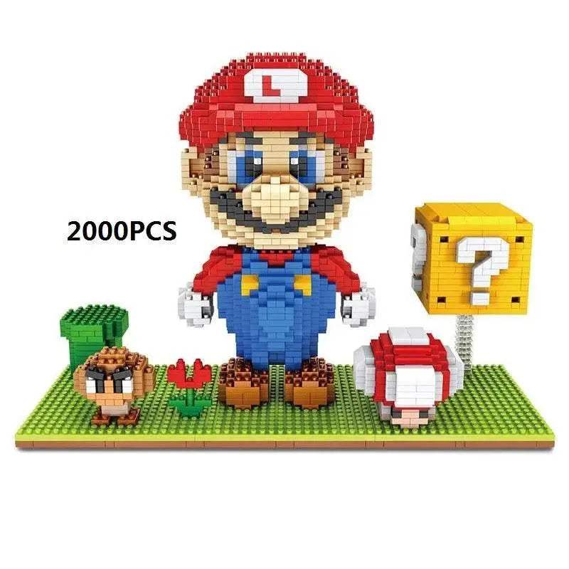 New Anime Mini Blocks Cute Cartoon Peach Luigi Building Bricks Toys for Children Present Bowser Valentine Girls Boy Juguetes - ToylandEU