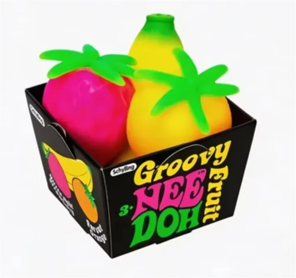 Fruit Stress Ball | Squishy Soft Rubber | Banana Strawberry Orange
