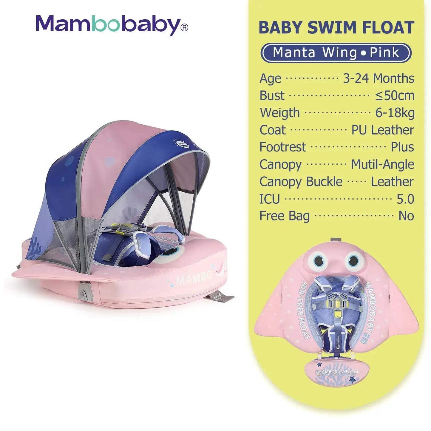 Mambobaby Baby Pool Float Vip 5 Dropshipping Blackproof Pool Mat For Infant Non-Inflatable Natation Buoy With Parasol Beach Toys - ToylandEU