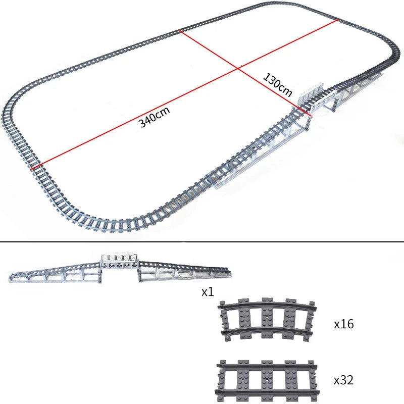 Train Track Building Blocks | Compatible With LEGO | Bridge Cross Track | Cross Track Set