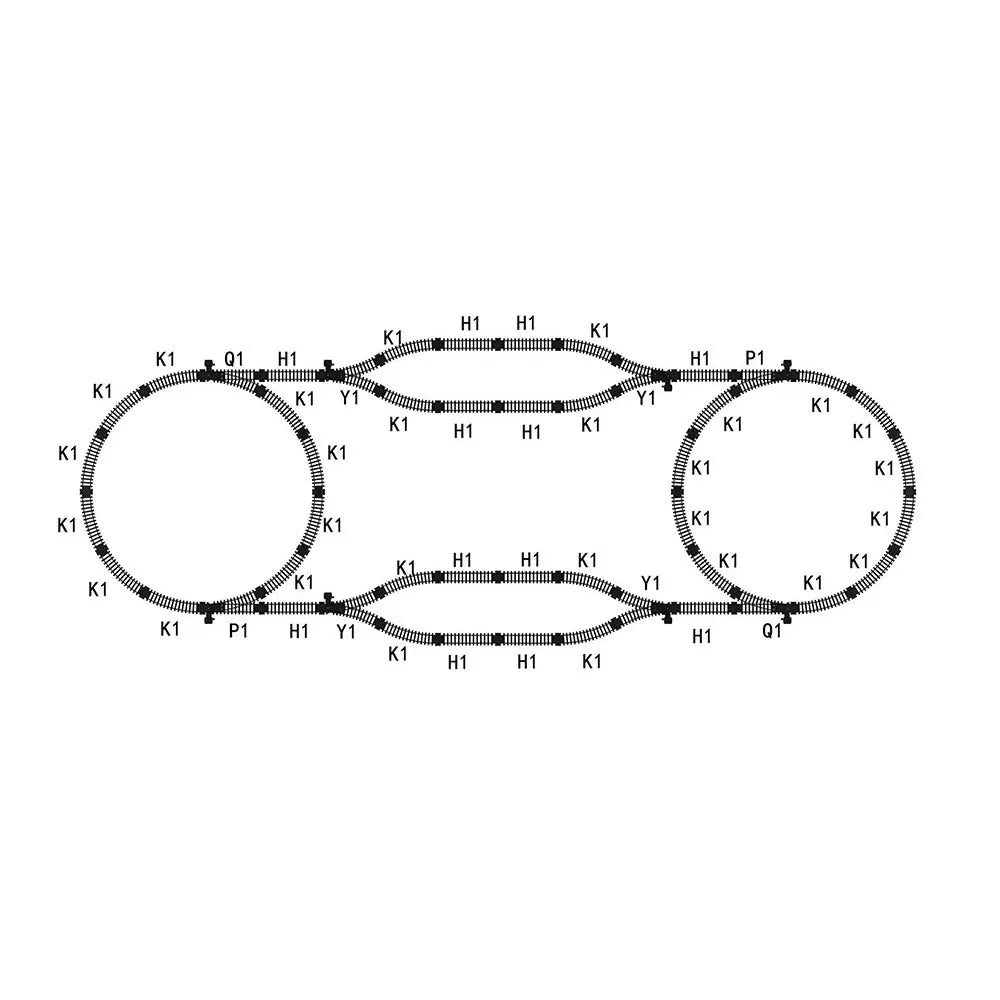 Train Track Crossing Expansion Set for Model Railways