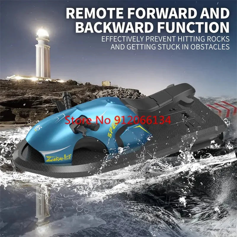 Waterproof Mini Remote Control Motorboat with One-Click Acceleration - ToylandEU