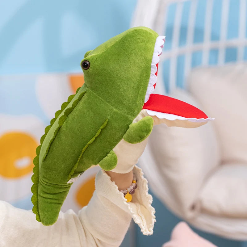 Green Crocodile Hand Puppet | Soft Cotton Plush | Realistic Texture | Ages 3 To 12