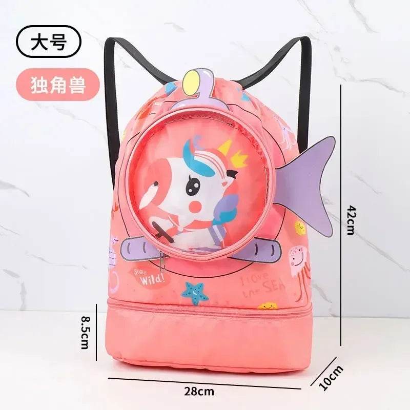 Kids Cartoon Cute Backpack Swimming Bag Waterproof Dry Wet Bag for Boys Girls Shoes Goggles Storage - ToylandEU