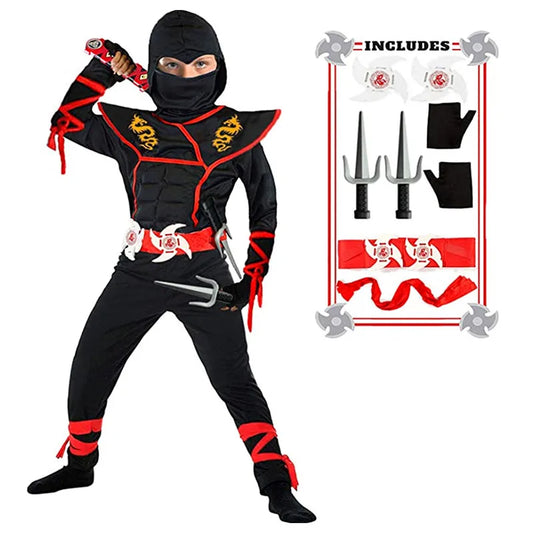 Epic Kids Ninja Warrior Costume Set with Anime Foam Accessories