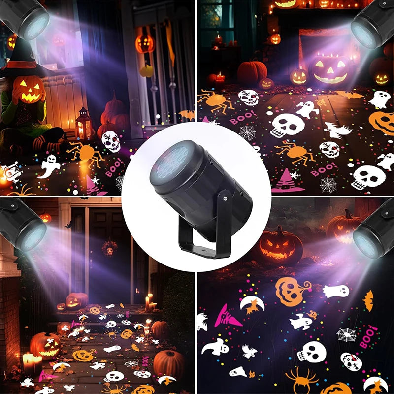 Halloween LED Projector | Rotatable Head | Ghost Pumpkin Themes | Indoor Decor