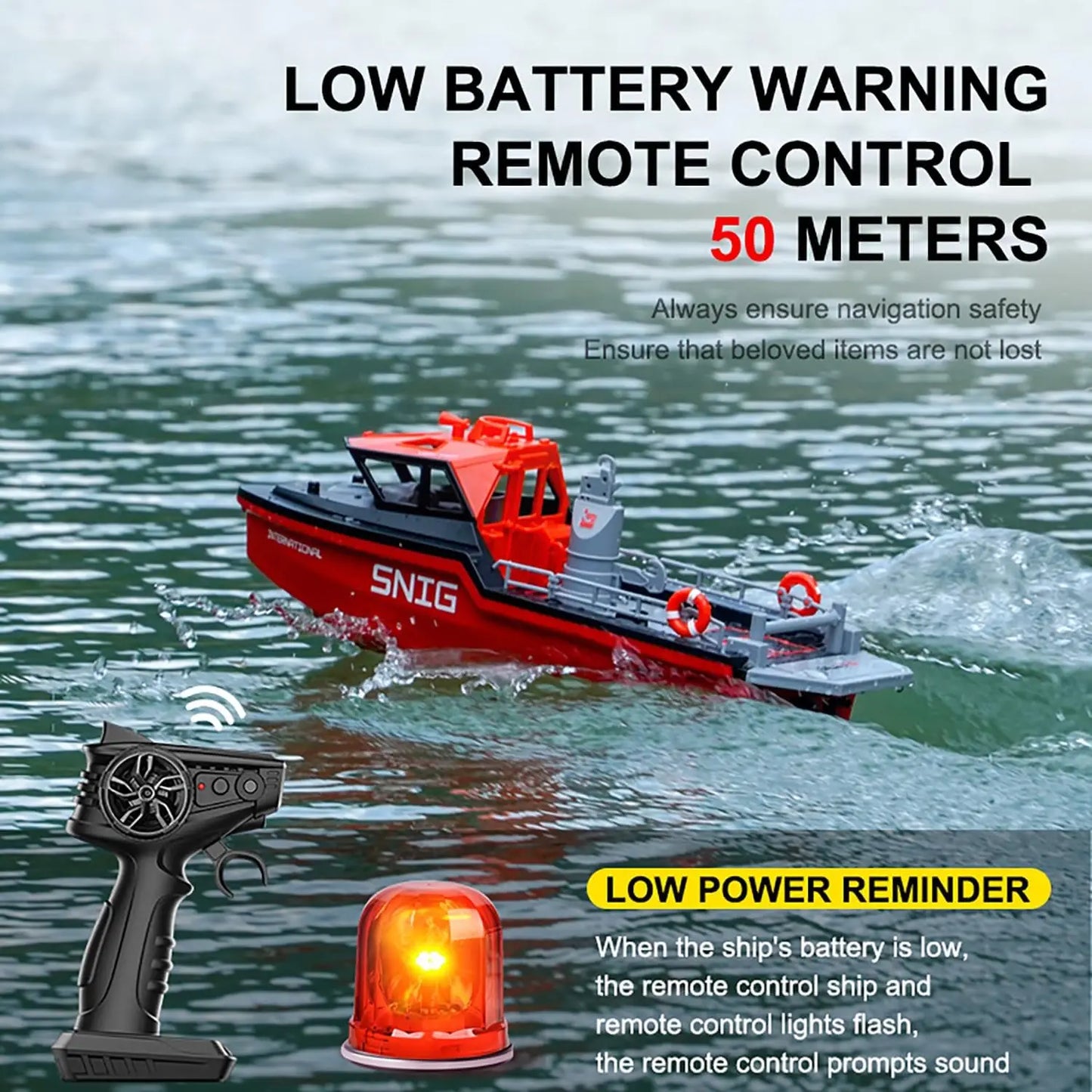 RC Boat | 1/12 Scale | 2.4Ghz 4CH RTR Boat | Black