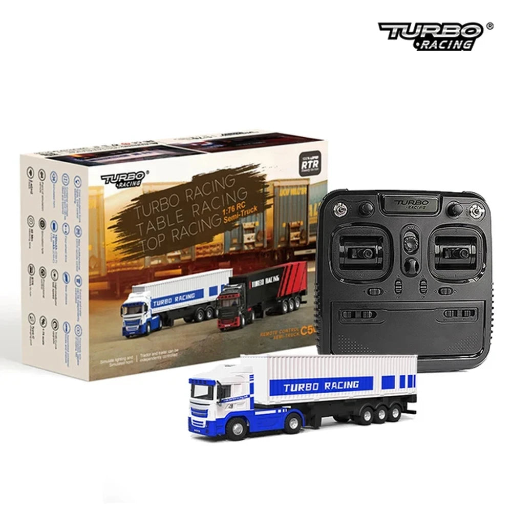 Turbo Racing 1:76 C50 Remote Control Semi-Truck with Simulated Vehicle Lights