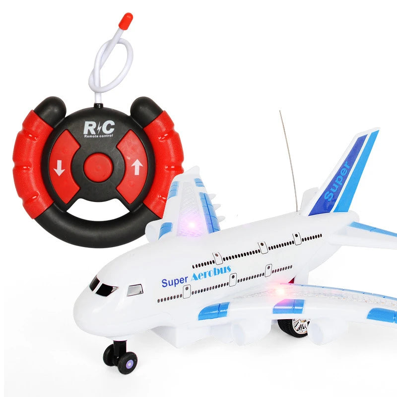 RC Remote Control Electric Airplane Toy for Kids - Musical Lighting and DIY Features for Outdoor Fun