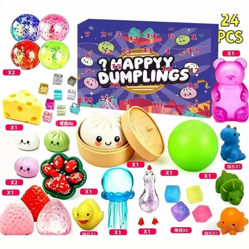 Squishy Advent Calendar | 2026 Slow Rising Toys | Stress Relief Fidgets