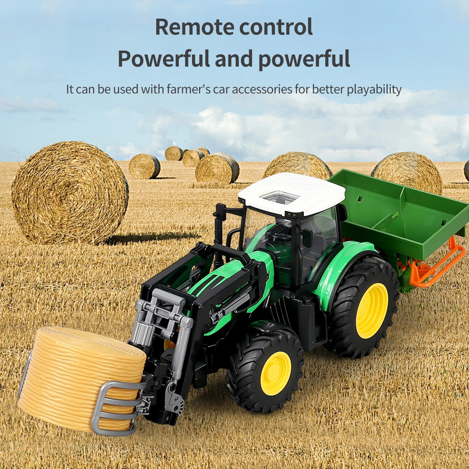 Simulation Agricultural Vehicle 1:16 RC Farm Tractors Car With LED - ToylandEU