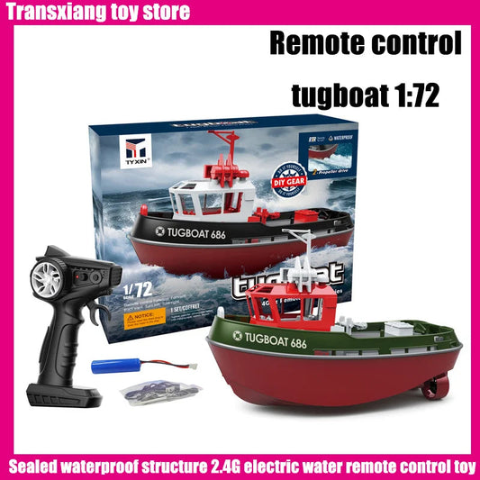 High Power Tugboat 686 RC Boat 2.4 1:72 Dual Motor Remote Wireless - ToylandEU