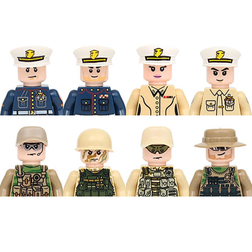 Military Army and Police Building Blocks Figures Set, including WW2 Soldier and SWAT Officer Toys ToylandEU.com Toyland EU