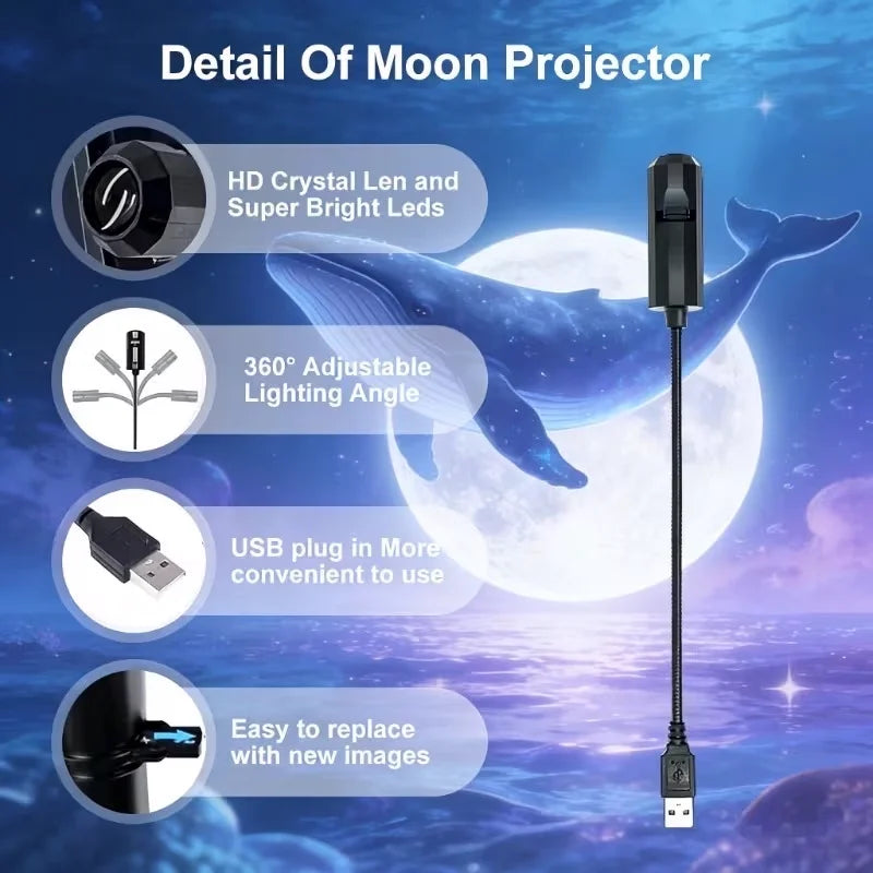 LED Ocean Projector | Rotating Starlight | Replaceable Films | Bedroom Use