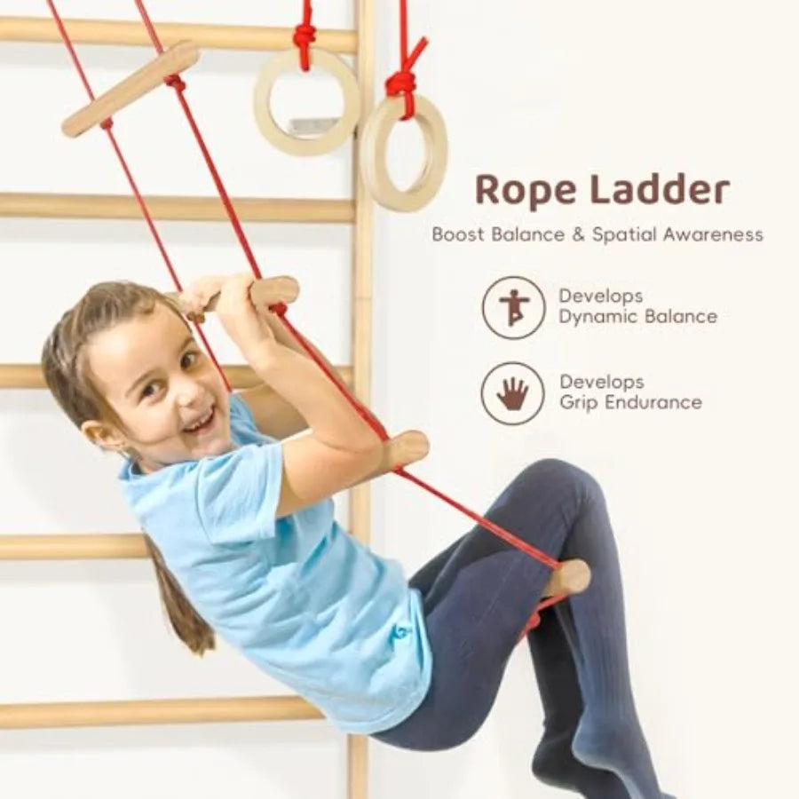 Wooden Swedish Ladder 4 In 1 Indoor Jungle Gym Set