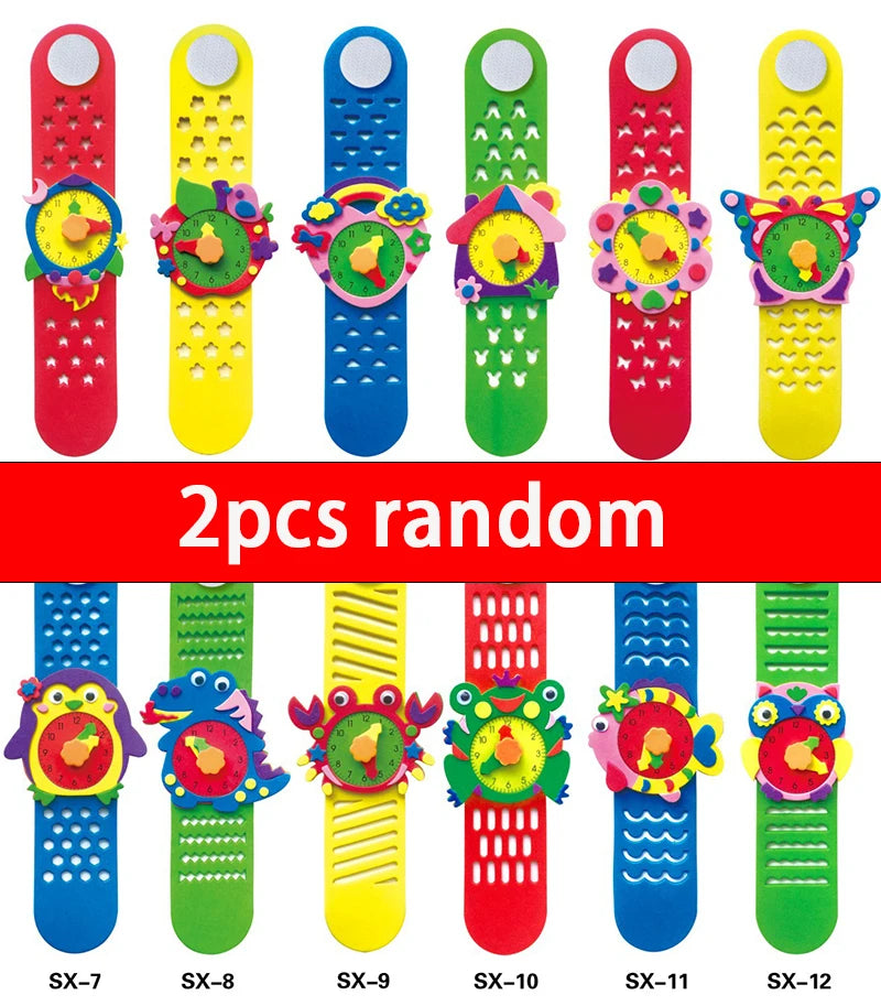 3D EVA Foam Watch Kit | Cartoon Animal Clock | 2/4/6 Pieces