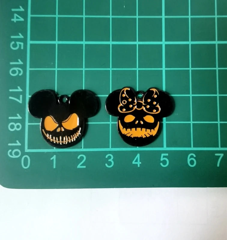 Halloween Pendant Charms | Metal | Keychain DIY | 10 Pieces
