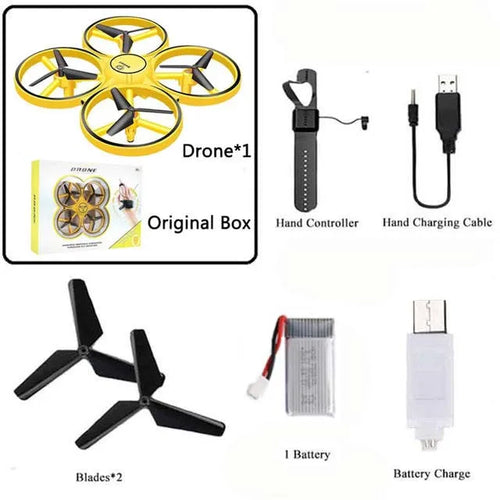 Hand Controlled Drone RC Mini Quadcopter Gesture Flying LED Lights ToylandEU.com Toyland EU