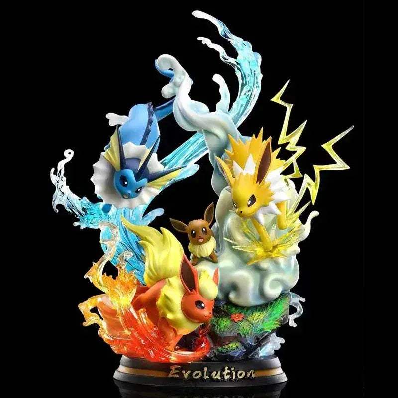 Pokemon Evolution LED Anime Figures, PVC Statue Model Toy Collections 20-35cm - CLOUDANIMESTUDIO