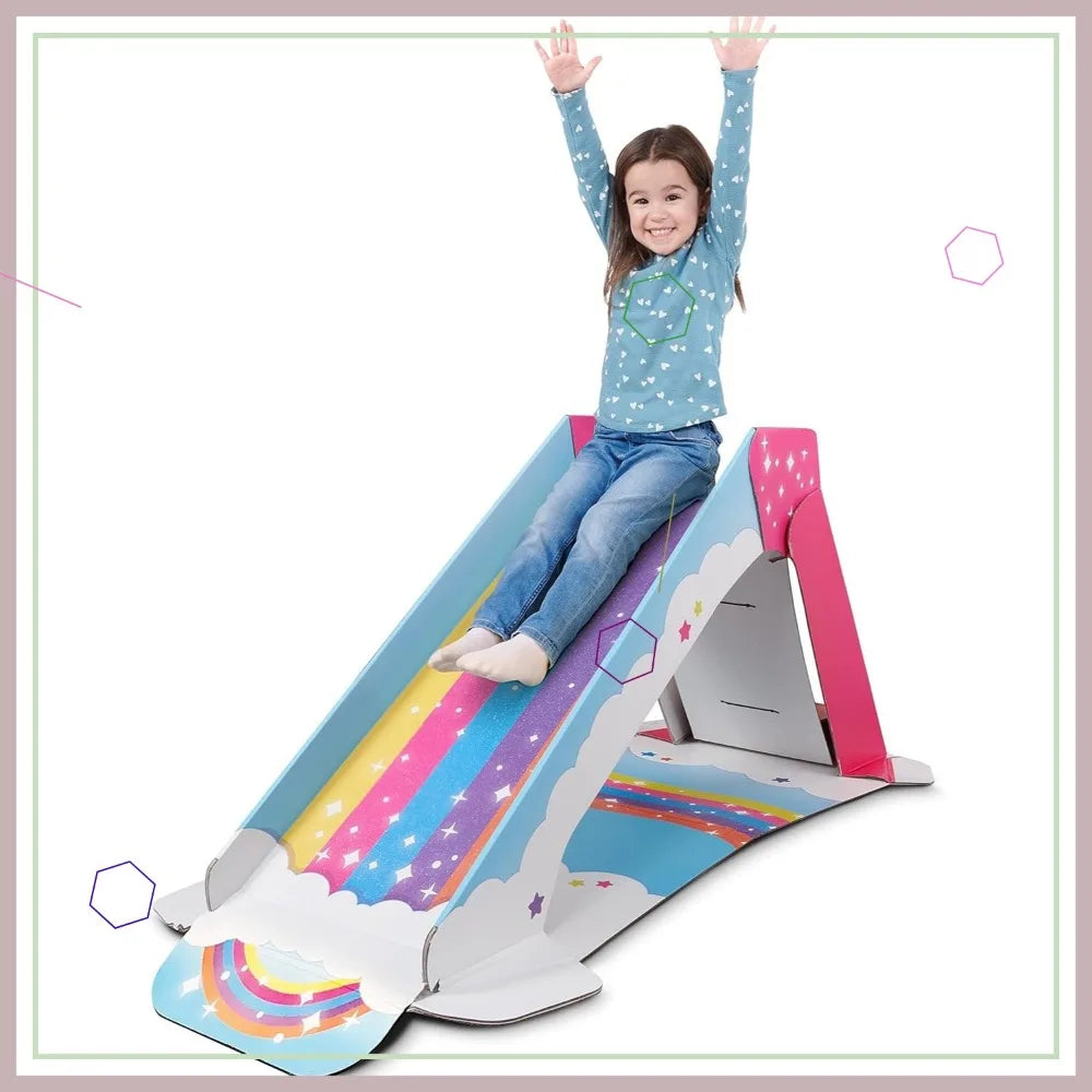 Indoor Cardboard Slide for Toddlers Durable Foldable Playground Toy