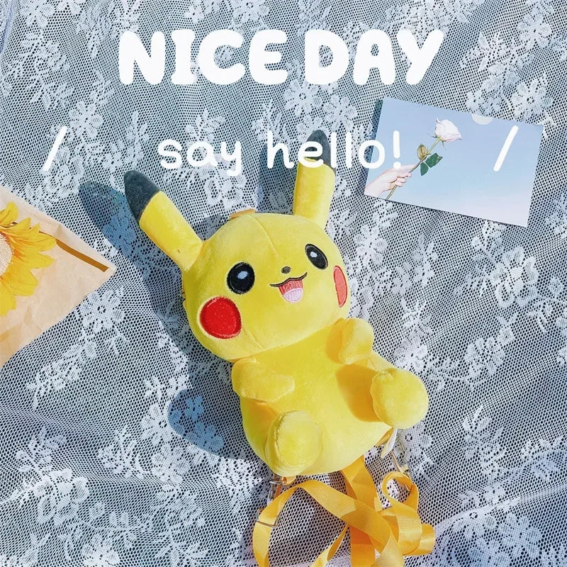 Pikachu Plush Backpack For Cute Anime Style For Girls 30cm