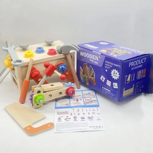 Baby Wooden Repair Toolbox Montesori Toys Table Toys for Kids Screw ToylandEU.com Toyland EU