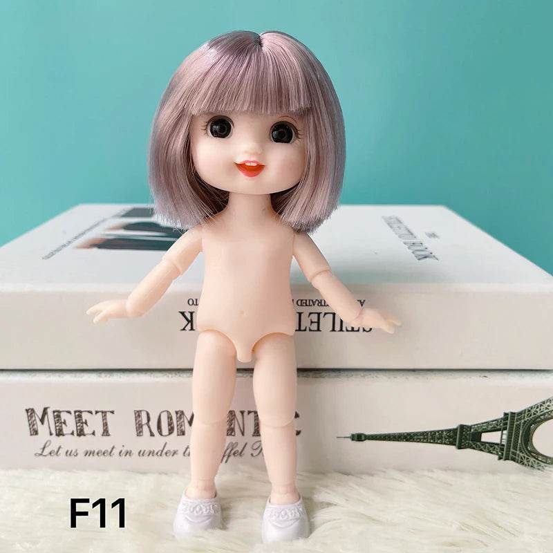 16 Cm Bjd Doll Body 1/8 With Head Shoes 13 Joints DIY Toy - ToylandEU