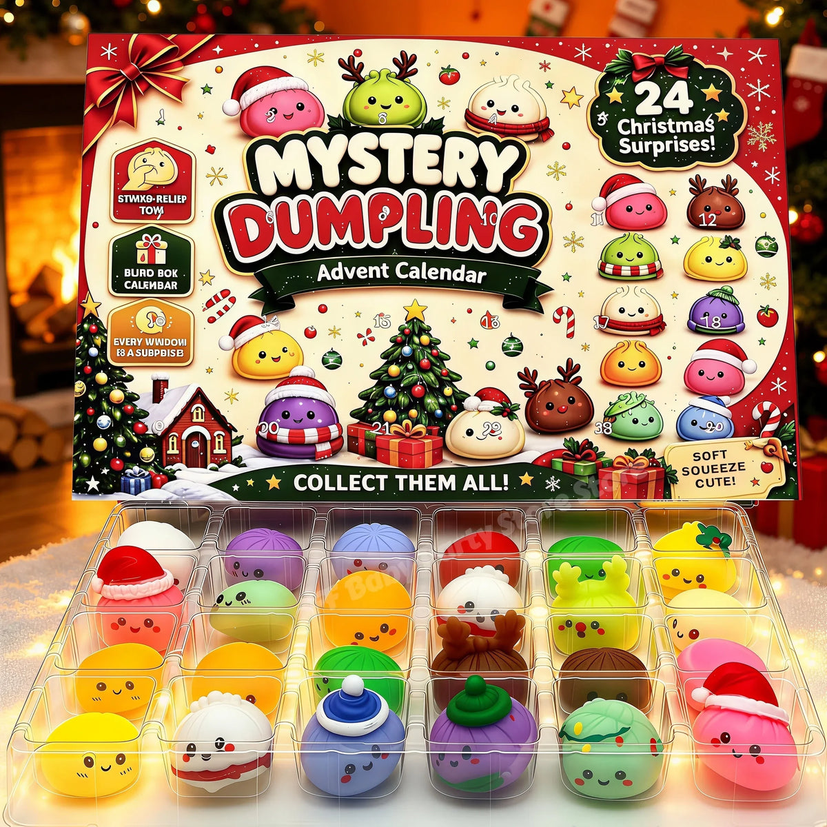 Advent Calendar | 24 Unique Squishy Fidget Toys | Slow Rebound Mystery Surprise Box | New Year Gift