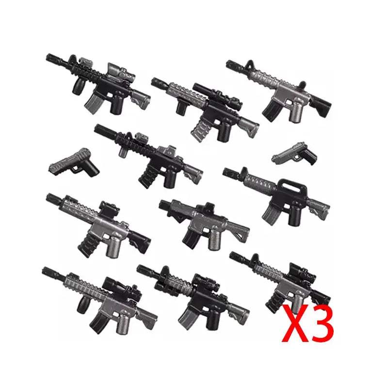 Military Army Figures Building Blocks SWAT Ghost Commando Special Forces Soldier Weapons Gun Hat Shield Belt AK Mini Bricks Toy - ToylandEU