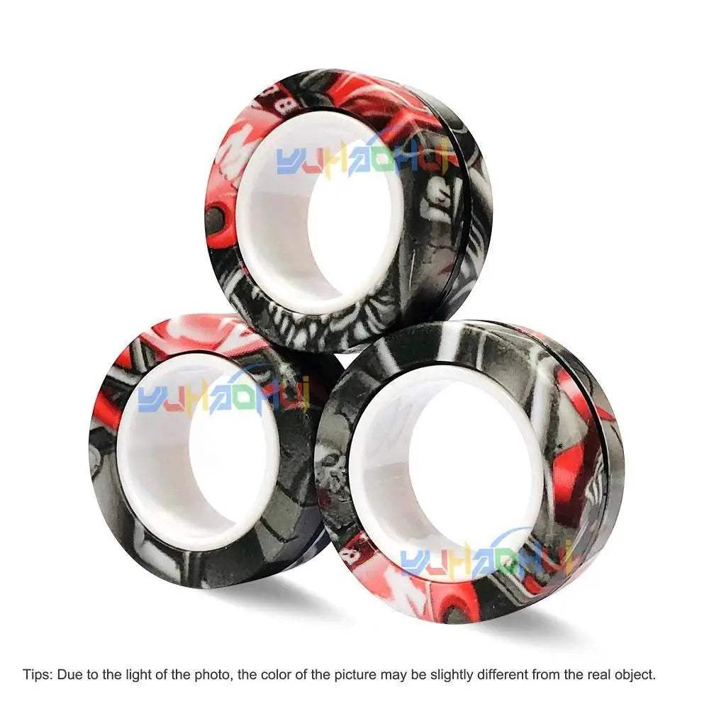 3PCS Fingertip Magnetic Rings Colorful Relief Fidget Toys Set for Adult Magnet Spinner - ToylandEU