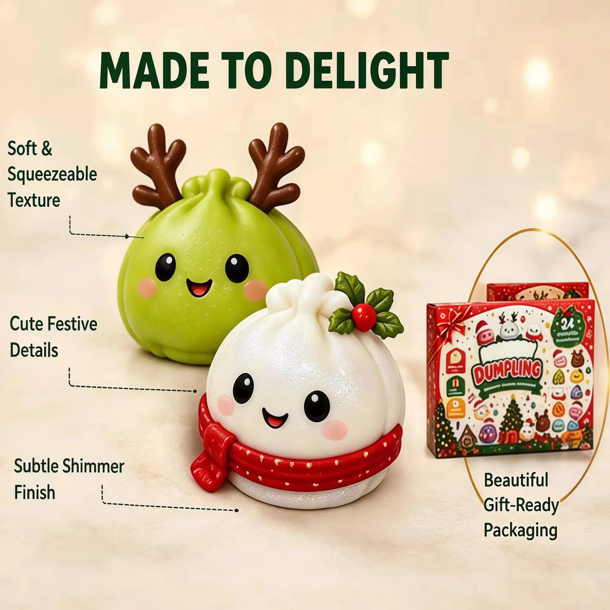 Squishy Advent Calendar | 24 Day Countdown | Slow Rise Fidget | Holiday Gift