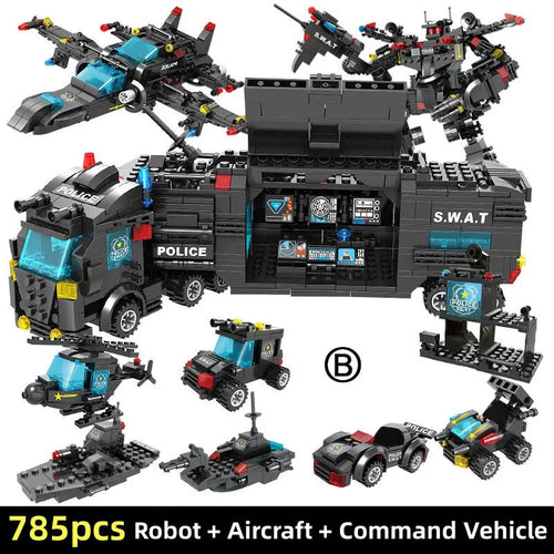 Mechanical SWAT Team Police Car Building Blocks Toy ToylandEU.com Toyland EU