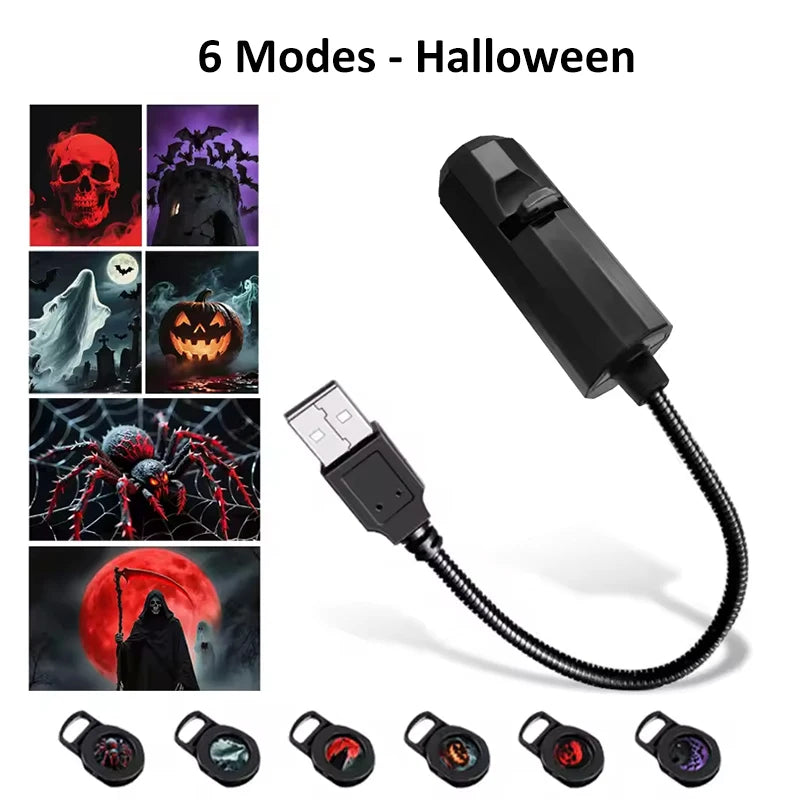 Scene Projector Lamp | Rotating Head | Switchable Patterns | USB Night Light