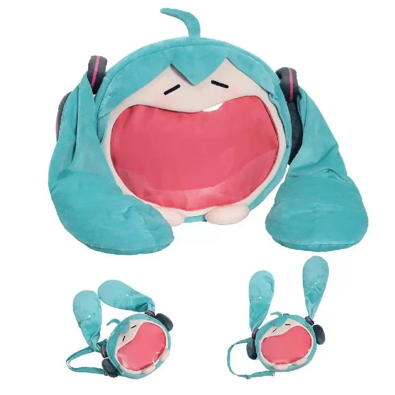 Cute Hatsune Miku Cosplay Plush Backpack Ita Bag for Women with Pink and Blue Size Options - ToylandEU