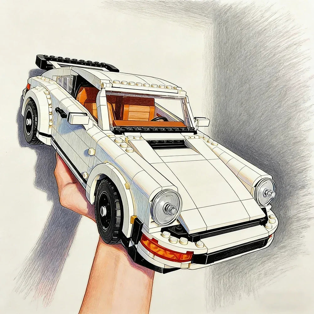 Retro Car Model Kit 1458Piece Educational Building Blocks - ToylandEU