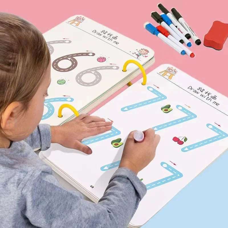 136Page Children Montessori Drawing Toy Pen Control Training Color - ToylandEU