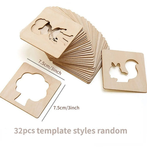 20/32Pcs Montessori Kids Drawing Toys DIY Painting Stencils Template ToylandEU.com Toyland EU